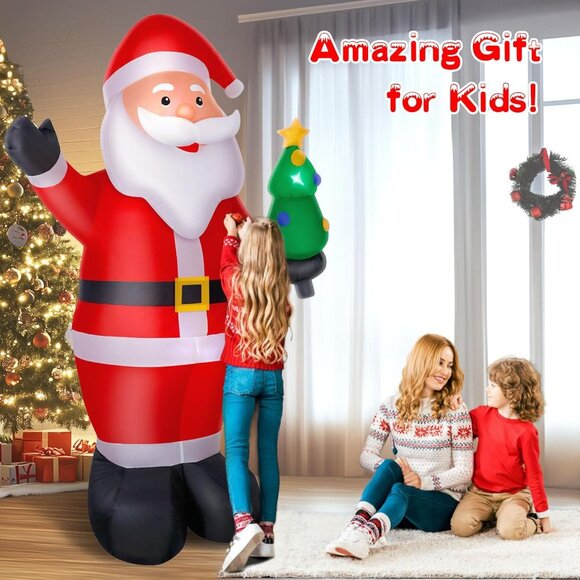 ⚡8FT Christmas Inflatable Santa Large Blow up Built-in LED Light Yard Decoration - Picture 6 of 8